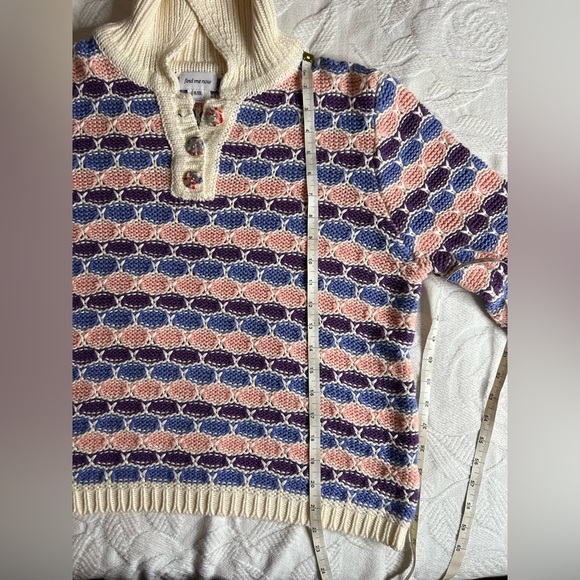 Free People x Find me Now Confetti Crochet Polo Sweater,XL XXL, runs like large - Picture 8 of 9